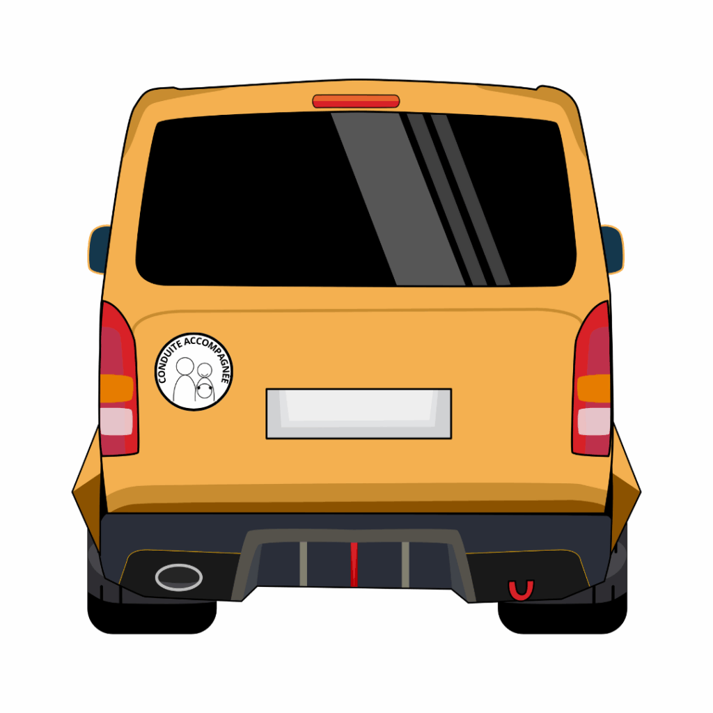 illustration de la bonne apposition du disque aac sur une voiture.